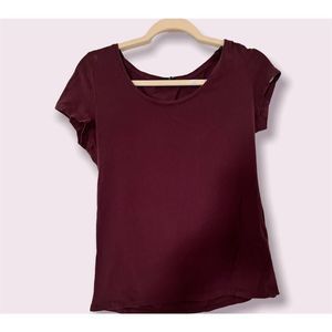 H&M Scoop Neck Basic Tee- Dark Purple-Size Small